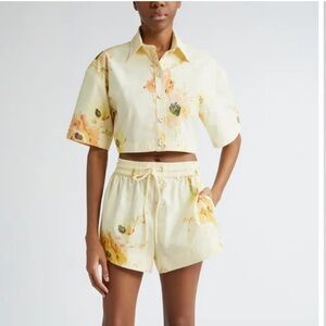 Lightburst Relaxed Crop Shirt, Zimmermann, Size 2